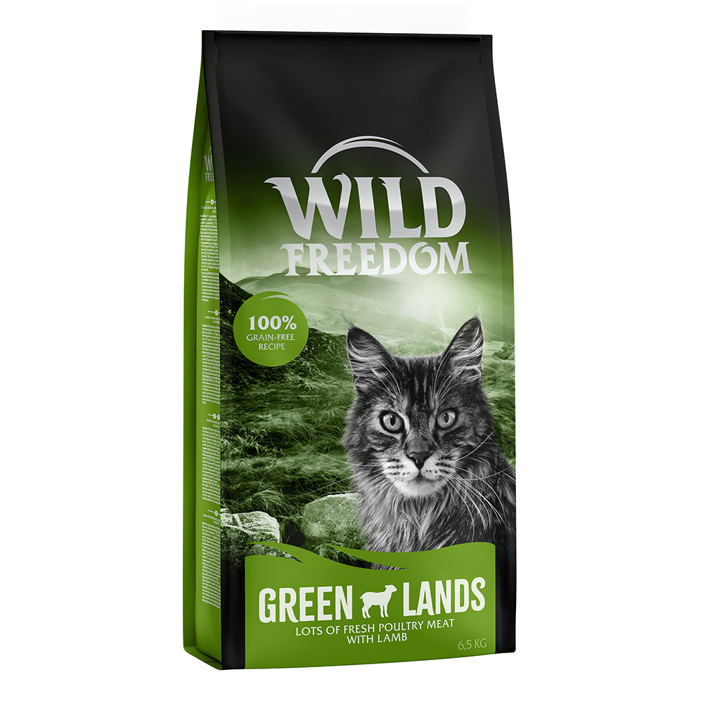 foto del prodotto 6,5 kg wild freedom senza cereali crocchette per gatti adult green lands agnello