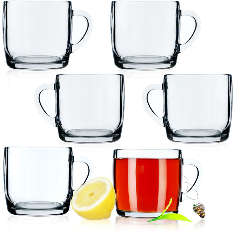 foto del prodotto 6 bicchieri da t e caff da 310 ml, set di bicchieri con tazza e manico kadax