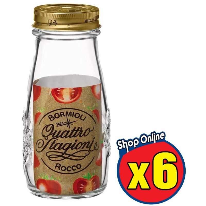 foto del prodotto 6 bottiglie bormioli quattro stagioni da 400 ml con tappi 56 mm