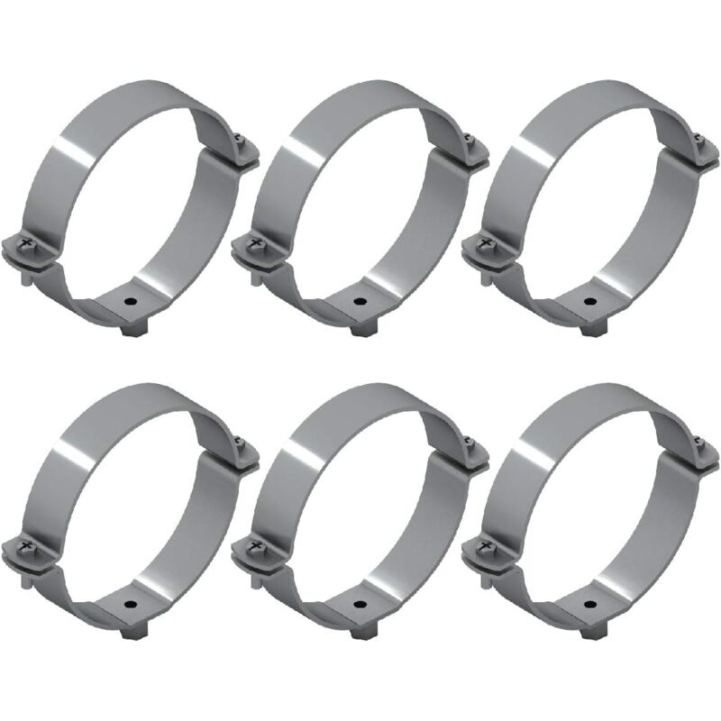 foto del prodotto 6 collari per tubi in acciaio zincato raccordi per tubi 6 pezzi diametro 90 mm