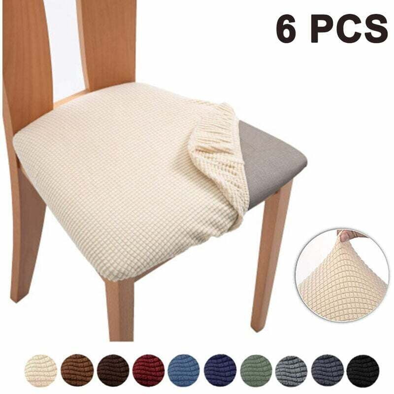 foto del prodotto 6 coprisedie elasticizzati in jacquard, coprisedie da pranzo rimovibili, lavabili e antipolvere.