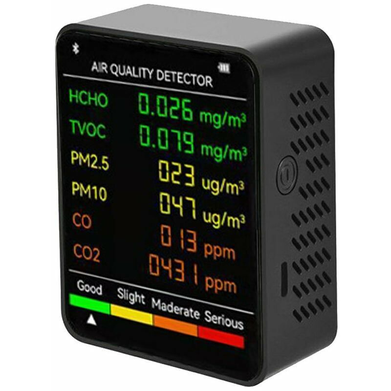 foto del prodotto 6 in 1 pm2.5 pm10 hcho tvoc co co2 rilevatore multifunzionale della qualit dell aria co anidride carbonica formaldeide monitor lcd ampio display