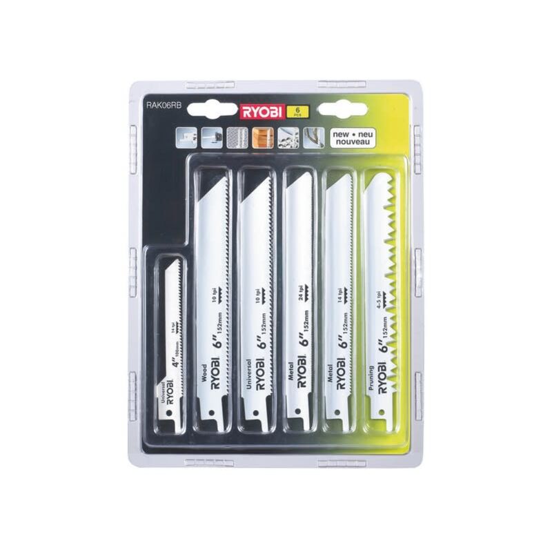 foto del prodotto 6 lame assortite per sega elettrica ryobi