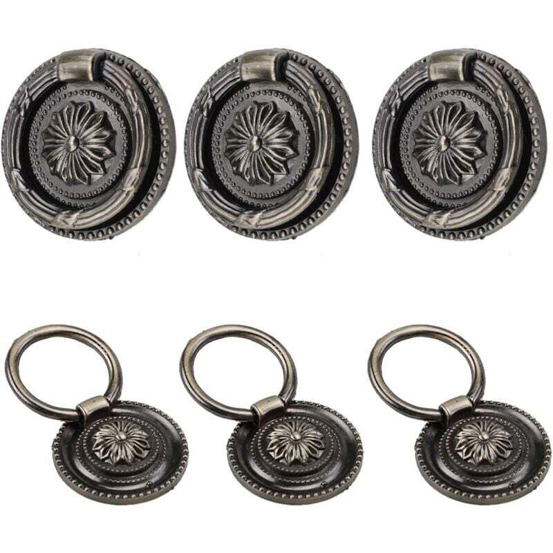 foto del prodotto 6 maniglie per mobili vintage, pomelli per mobili vintage in ottone, maniglie per cassetti vintage, maniglie per mobili vintage con viti, maniglie