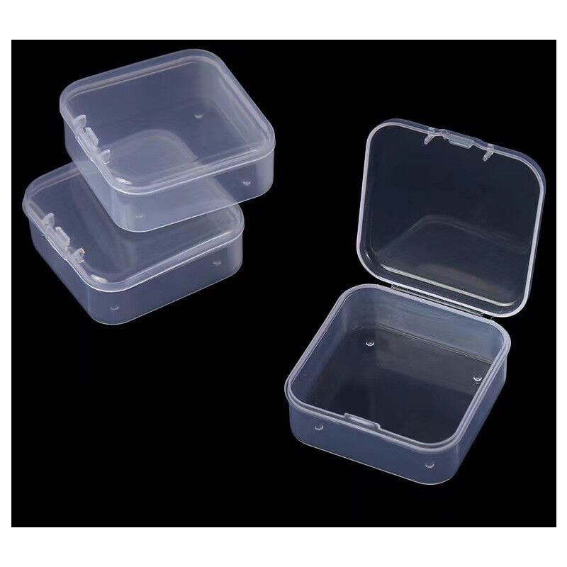 foto del prodotto 6 mini scatole di plastica trasparenti per riporre piccoli oggetti, perline e biglietti da visita sollbry