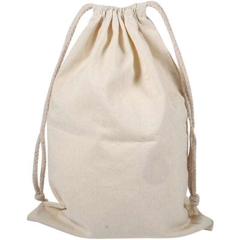 foto del prodotto 6 pack cotton drawstring bags, flat household cotton drawstring storage laundry bag stuff bag for travel home use 2228cm 