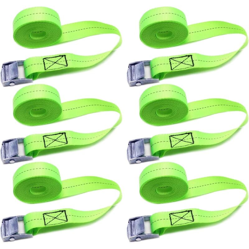 foto del prodotto 6 pezzi 1mx25mm cinghia a cricchetto cinghia di fissaggio con fibbia cinghie di fissaggio cucito per portapacchi cinghie di tensione per furgoni auto