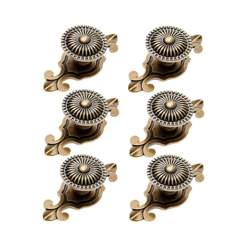 foto del prodotto 6 pezzi 2 in 1 pomello per mobili retr maniglia per cassetto dell armadio con viti bronzo