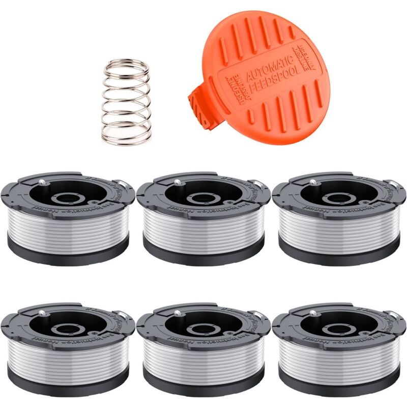 foto del prodotto 6 pezzi a6481 a6485 bobina di filo compatibile con decespugliatore black and decker st5530 gb glc3630l20 gb stc1820pc gb besta530 gb besta525 gb 6