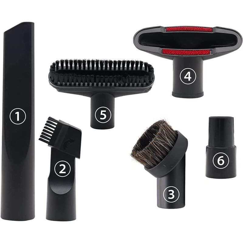 foto del prodotto 6 pezzi accessori per aspirapolvere, adatti per aspirapolvere calibro 32 mm e 35 mm, per karcher, rowenta, hoover, xoiture, bosch, ugello per