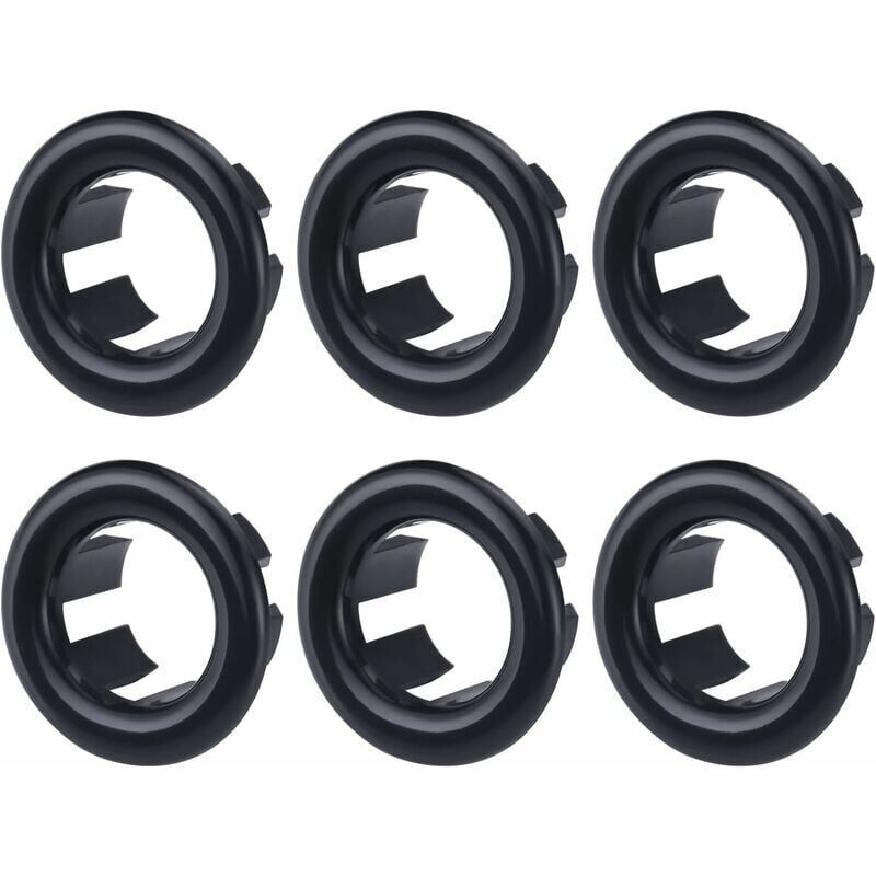 foto del prodotto 6 pezzi anello di troppo pieno per lavandino nero, guarnizione per lavandino con foro rotondo, anello di troppo pieno per lavandino, tappo di troppo
