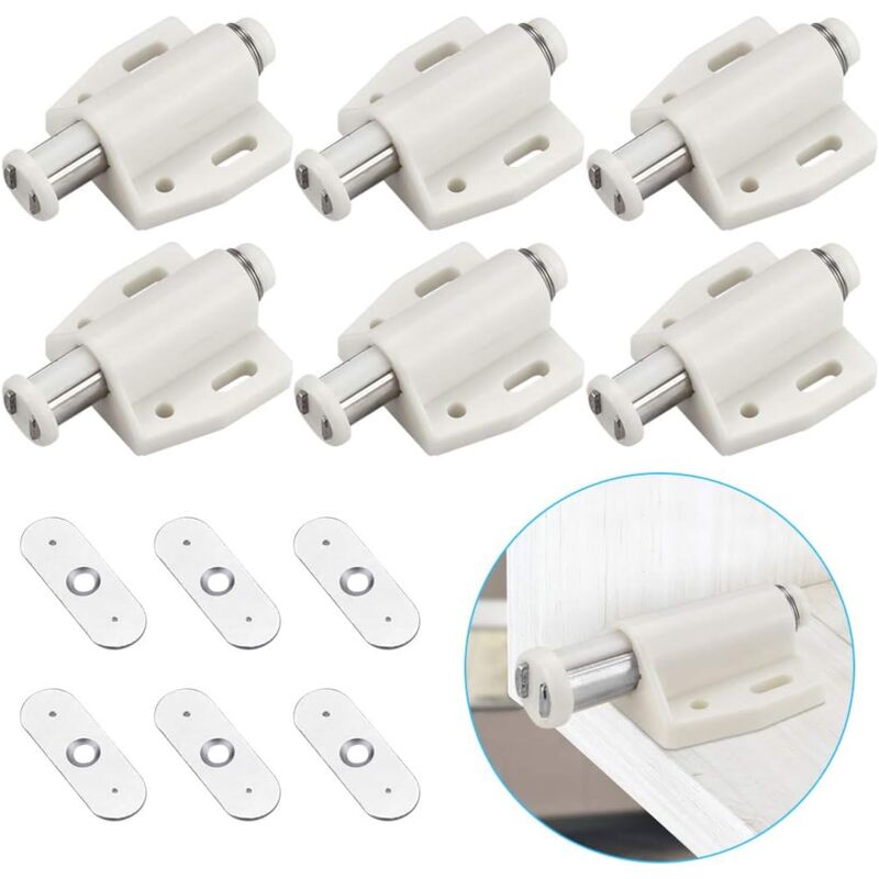 foto del prodotto 6 pezzi apriporta magnetico snapper magnetico per mobili chiusura magnetica a molla push to open magnete a pressione snapper per ante di armadi,
