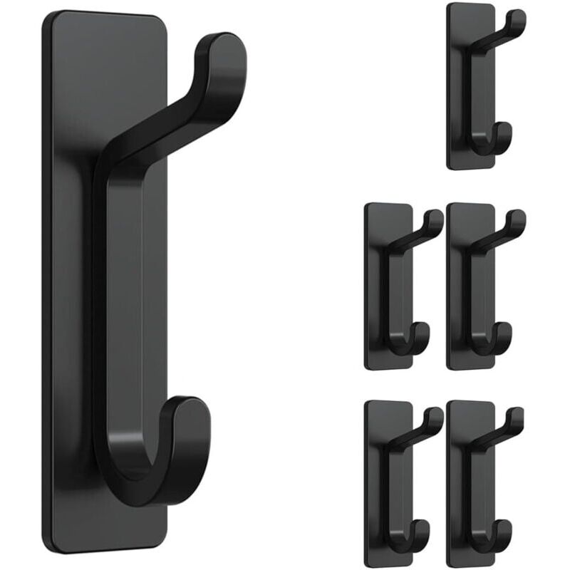 foto del prodotto 6 pezzi, gancio adesivo a muro, porta asciugamani da bagno, appendi strofinacci da cucina, appendiabiti adesivo, fissaggio a parete senza foratura,