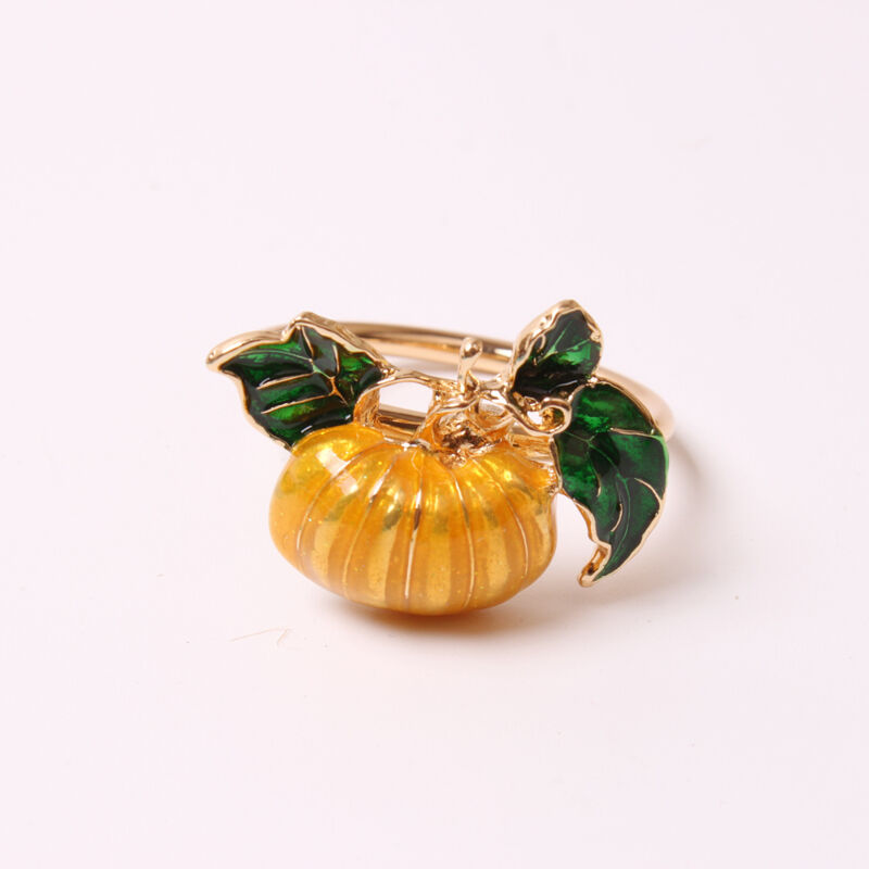 foto del prodotto 6 pezzi halloween ringraziamento zucca set di tovaglioli da tavola manopola anello di tovagliolo collezione tema