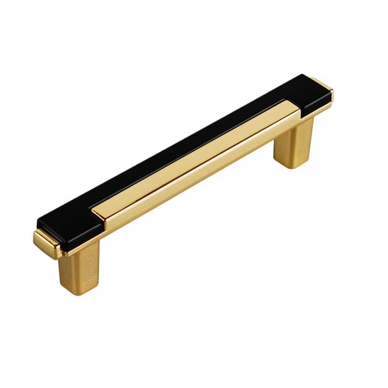 foto del prodotto 6 pezzi maniglia per mobile da cucina distanza dal centro 128 mm maniglia per mobili in oro e nero maniglia per mobile da cucina maniglia per porta