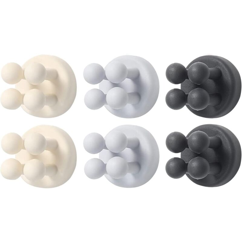 foto del prodotto 6 pezzi portaspazzolino in silicone gancio multifunzione impermeabile autoadesivo portaspazzolino unico da appendere alla parete bagno cucina