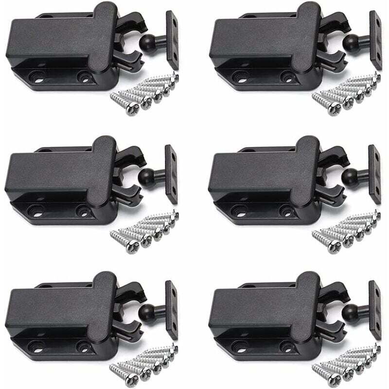 foto del prodotto 6 pezzi push to open touch release latch per cassetti di armadietti, chiusure non magnetiche per ante di mobili di armadi, chiusure touch per