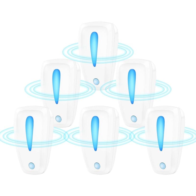 foto del prodotto 6 pezzi repellente per parassiti ad ultrasuoni repellente elettronico per parassiti ad ultrasuoni controllo dei parassiti al chiuso repellente per