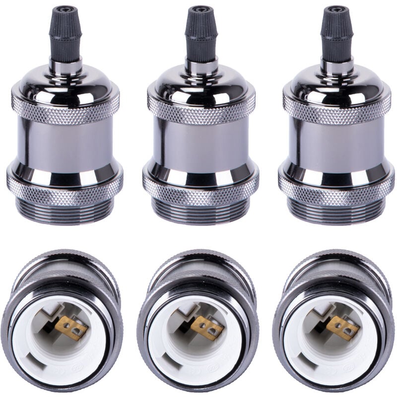 foto del prodotto 6 pezzi retrò portalampada e27 edison led, vintage industriale adattatore per lampada spirale supporto 110-220v per lampada da parete lampadario a