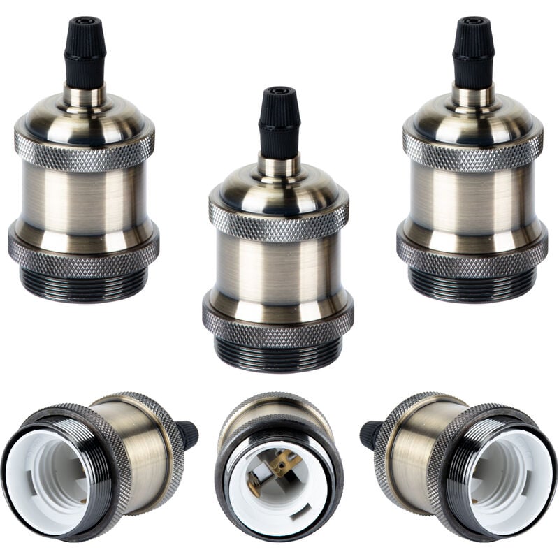 foto del prodotto 6 pezzi retr portalampada e27 edison led, vintage industriale adattatore per lampada spirale supporto 110 220v per lampada da parete lampadario a