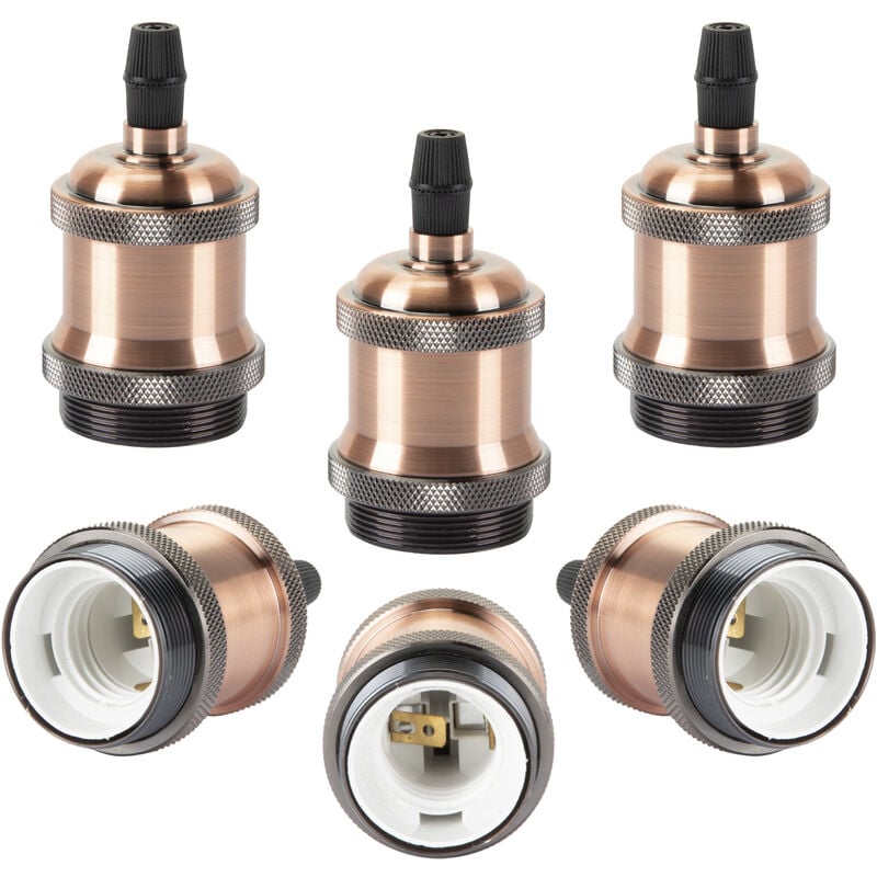 foto del prodotto 6 pezzi retr portalampada e27 edison led, vintage industriale adattatore per lampada spirale supporto 110 220v per lampada da parete lampadario a