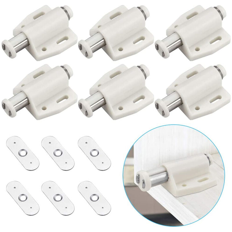 foto del prodotto 6 pezzi serrature magnetiche con viti chiusura magnetica push door push per cassettiera