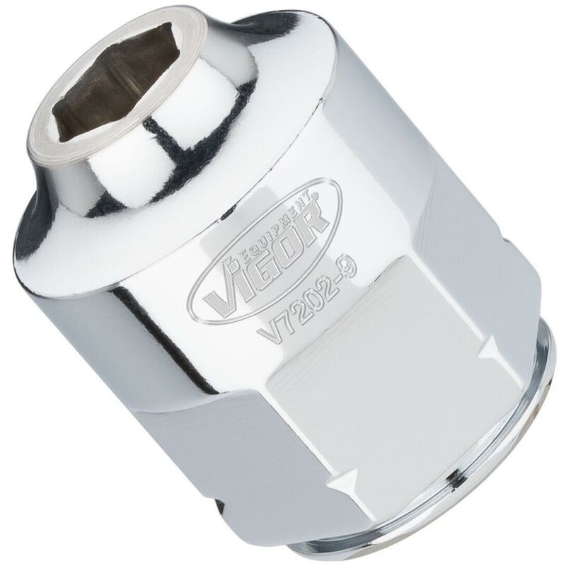 foto del prodotto 6 point socket super flat v7202 9 attacco quadro, cavo, 1 2 di pollice 12,5 mm profilo esagonale esterno size 9 mm