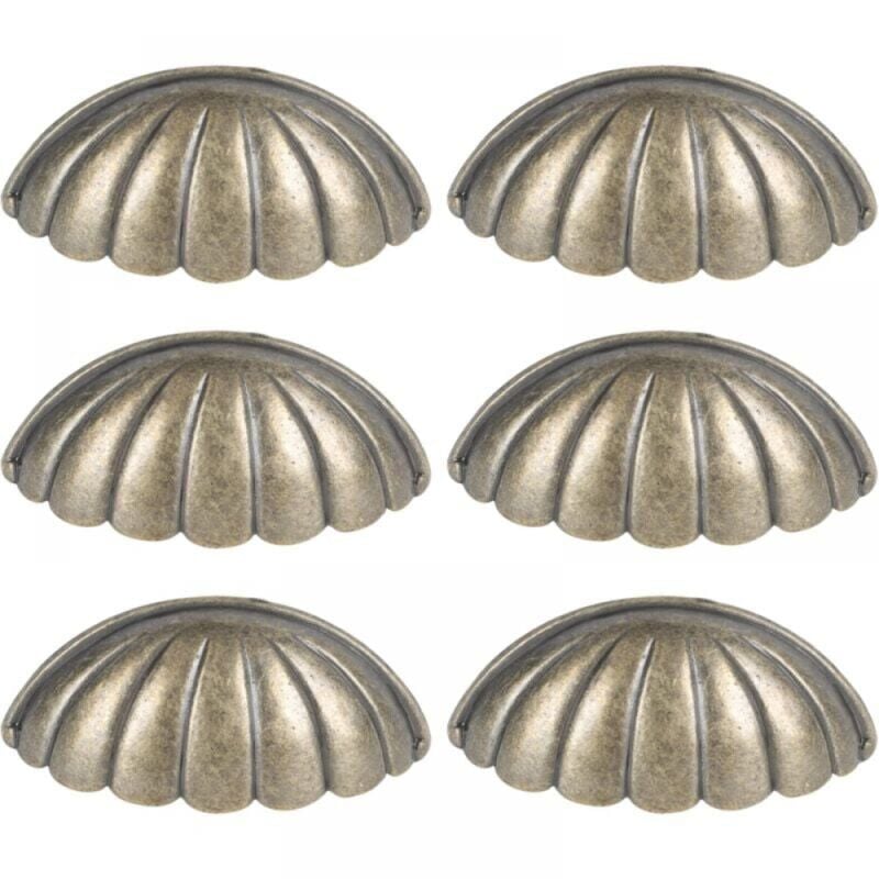 foto del prodotto 6 pomelli a conchiglia, stile nautico, per porta, cassetto, mobiletto, credenza, maniglie per mobili da cucina, armadio, guardaroba