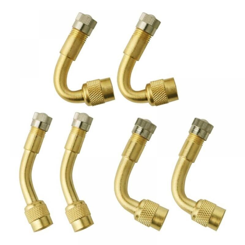 foto del prodotto 6 prolunghe per valvole pneumatici, 3 tipi colore rame , adattatore per valvole pneumatici, estensione valvola, per auto, moto, biciclette, camion