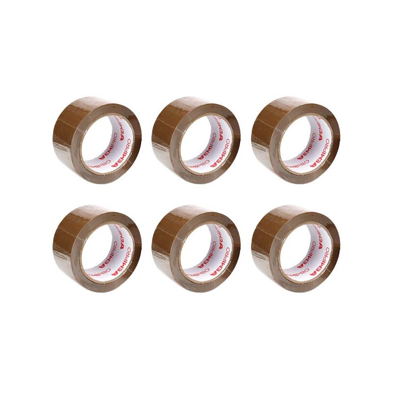foto del prodotto 6 rotoli nastro adesivo marrone per imballaggio 50mmx80mt
