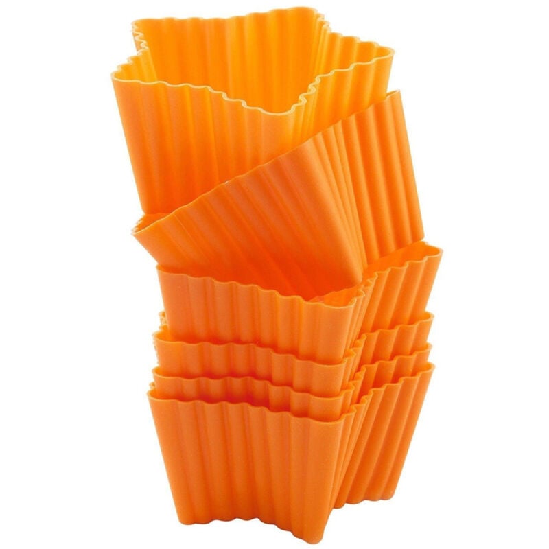 foto del prodotto 6 stampi formine silicone pirottini cupcakes dolci muffin forma stella trade shop traesio
