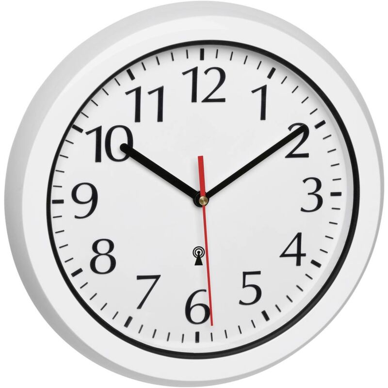 foto del prodotto 60.3542.02 radiocontrollato orologio da parete 30 cm bianco adatto per bagno e ambienti umidi, protetto da tfa dostmann