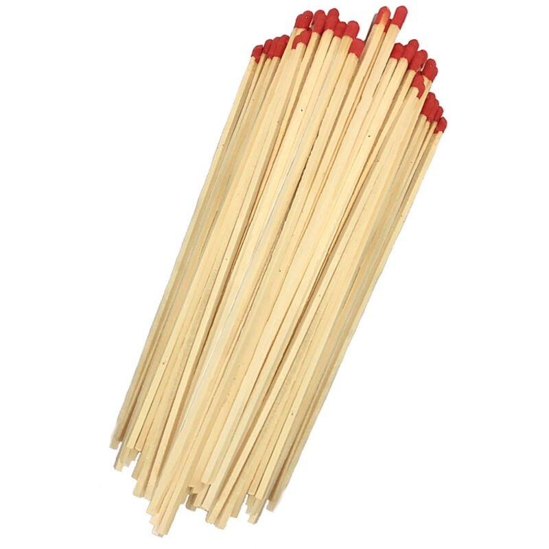 foto del prodotto 60 fiammiferi extra lunghi cm 27 per caminetto stufa barbeque in legno ecologico accendifuoco per candele sigari casa cucina