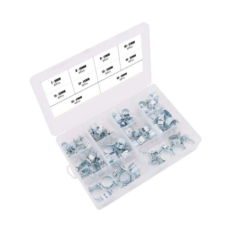 foto del prodotto 60 mini fascette stringitubo per tubo benzina diesel 10 misure cerchio da gola stile europeo