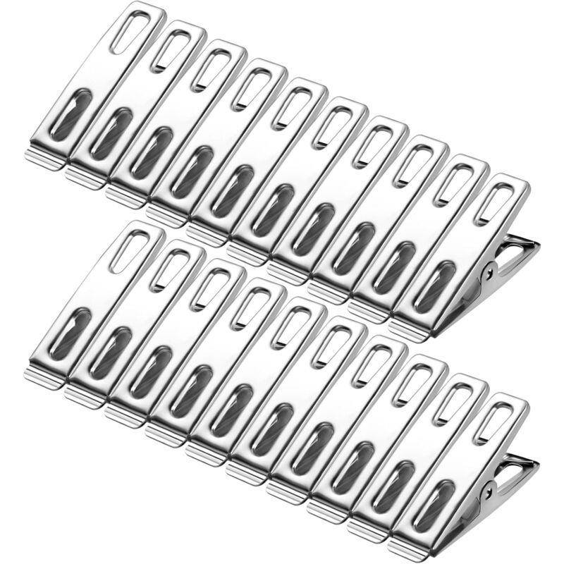 foto del prodotto 60 mollette in acciaio inossidabile, 4 cm, mollette in metallo, mollette in acciaio inossidabile, mollette per vestiti, calzini, cibo lablanc