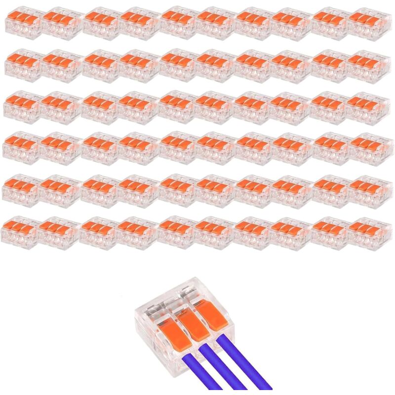 foto del prodotto 60 pezzi connettori per cavi con leva di controllo, terminali di collegamento, terminali di collegamento, terminali di collegamento, possono essere