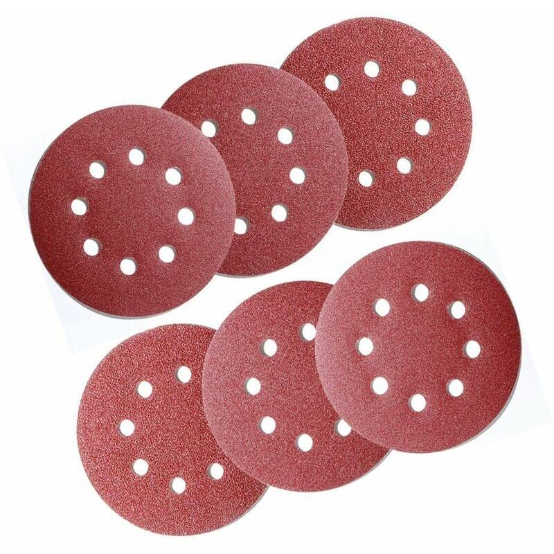 foto del prodotto 60 pezzi dischi abrasivi, disco abrasivo, carta vetrata, carta vetrata per levigatrice circolare grana 125 mm 8 fori 10 x