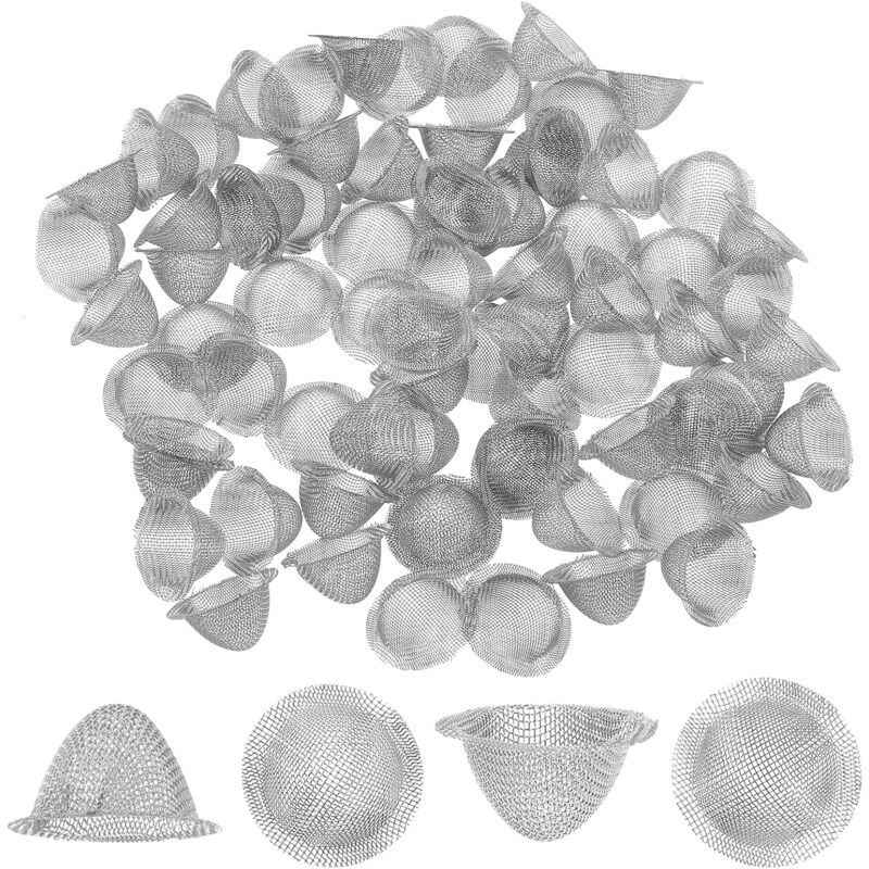 foto del prodotto 60 pezzi filtri per vaschette da 5 8 pollici, filtri in acciaio inossidabile, design conico, mini filtri metallici riutilizzabili per tubi, filtro di