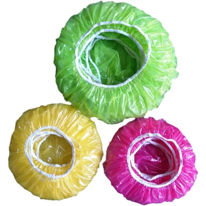 foto del prodotto 60 pezzi sacchetti elastici riutilizzabili per conservare le verdure fresche o per la casa, cuffia da doccia per hotel sollbry