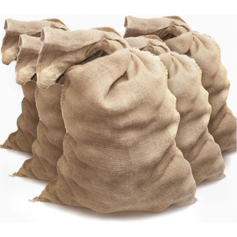 foto del prodotto 60 x 40 cm 5 sacchi di juta sacchetto di juta per patate sacchetto per conservare le patate anti inondazione, marrone