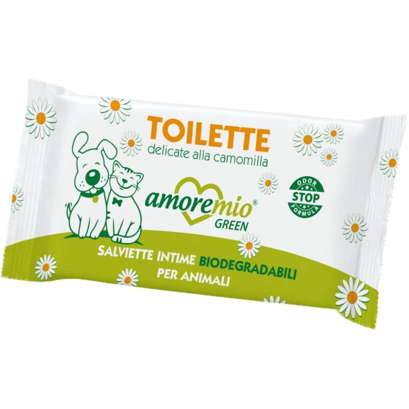 foto del prodotto 600 salviette toilette alla camomilla per cani e gatti, formato tascabile, lenitive e antiodore, salviette intime biodegradabili per animali 19x13 cm