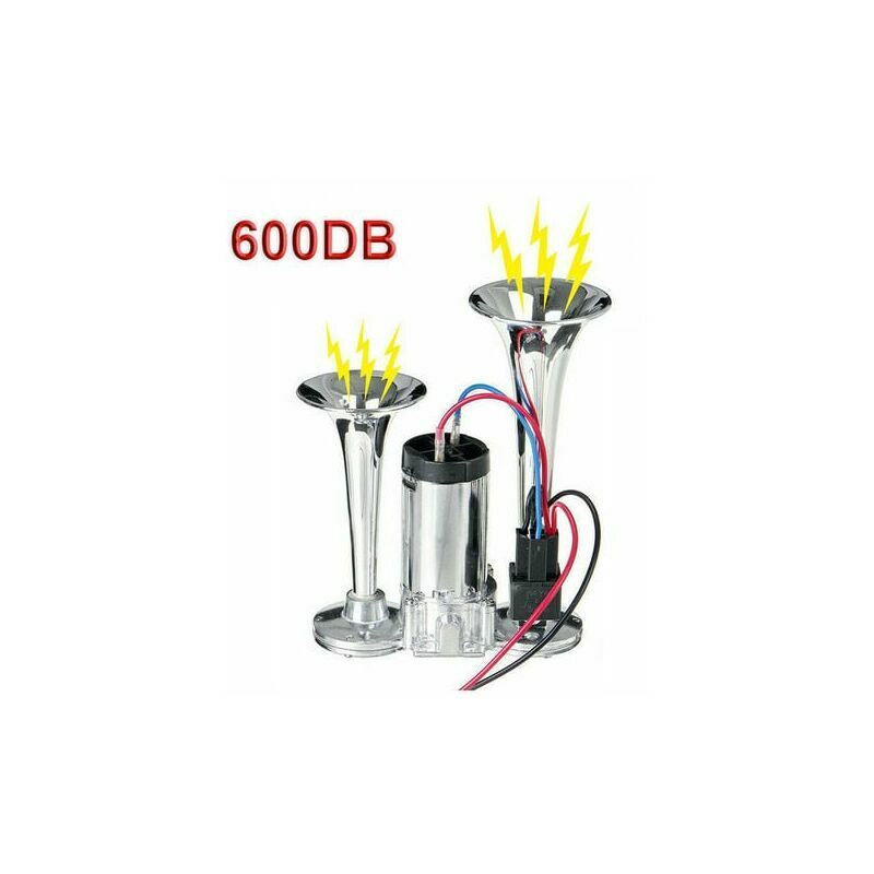 foto del prodotto 600db 12v doppia tromba solenoide elettrico super forte car electric air horn speaker per veicolo auto suv camion autocarro rv barca