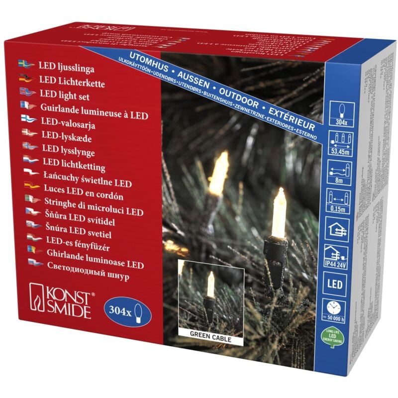 foto del prodotto 6080 100 led catena luminosa, in plastica, verde konstsmide