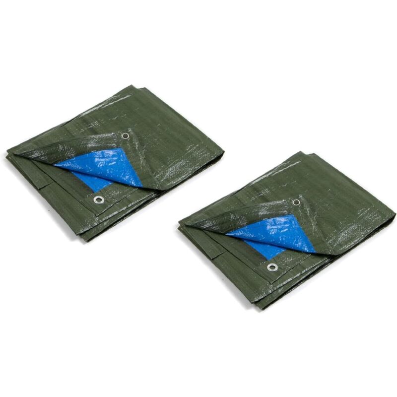 foto del prodotto 6082y confezione da 2 pezzi di telone occhiellato bicolore misura 3x3 mt. grammatura 90 g m kippen
