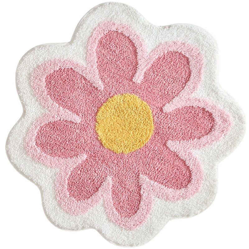 foto del prodotto 60cmx60cm simpatico tappetino da bagno morbido e soffice a forma di fiore in microfibra assorbente d acqua antiscivolo per vasca da bagno doccia