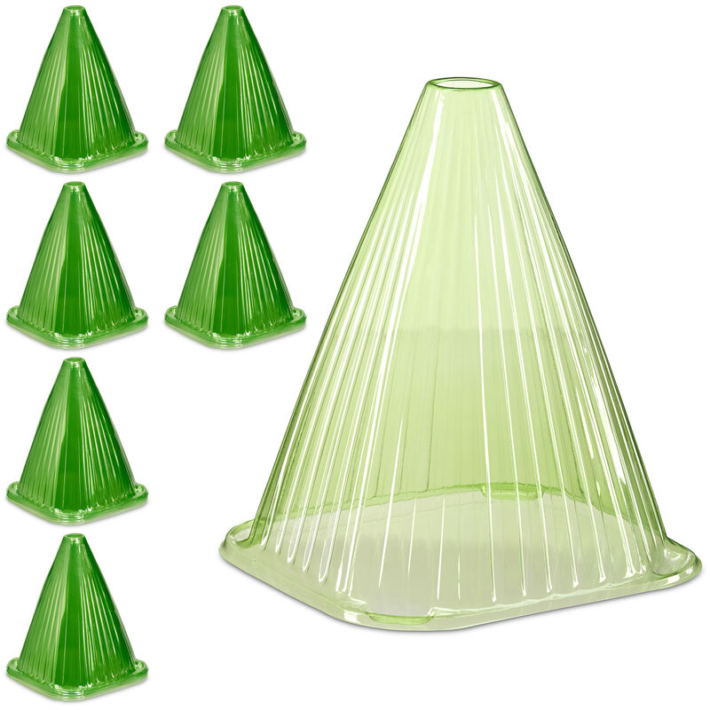 foto del prodotto 60x protezioni per piante, coni protettivi antilumaca e anti gelo, hxlxp 22 x 19 x 19 cm, in pvc, verde
