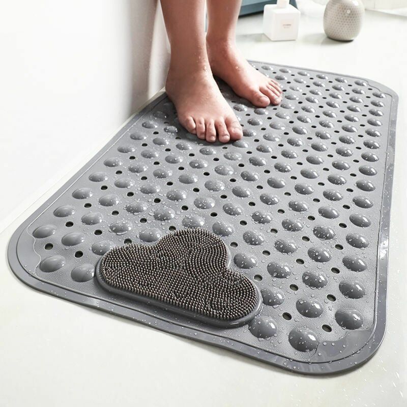 foto del prodotto 60x90cm,tapis de douche antid rapant avec trou de drainage ventouse, tapis de douche avec coussin de massage