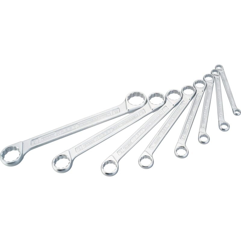 foto del prodotto 610n 8 serie di chiavi a doppio anello, argento, numero utensili 8 hazet
