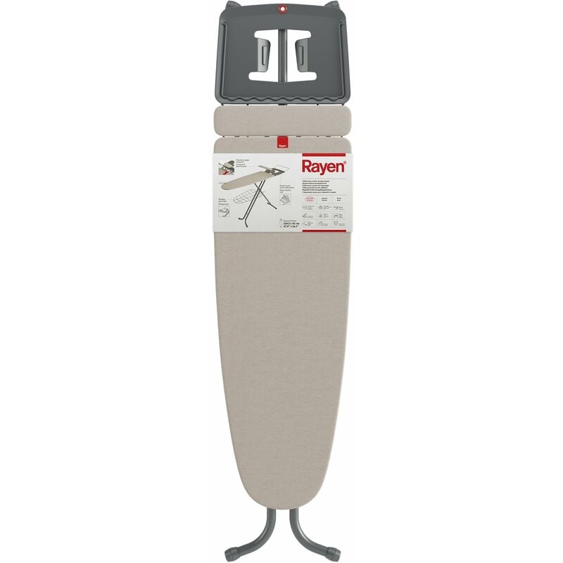 foto del prodotto 6138.01 coprire con pile asse stendibiancheria ferro da stiro integrato dimensioni 120,5 x 41 cm, metallo, grigio e beige rayen
