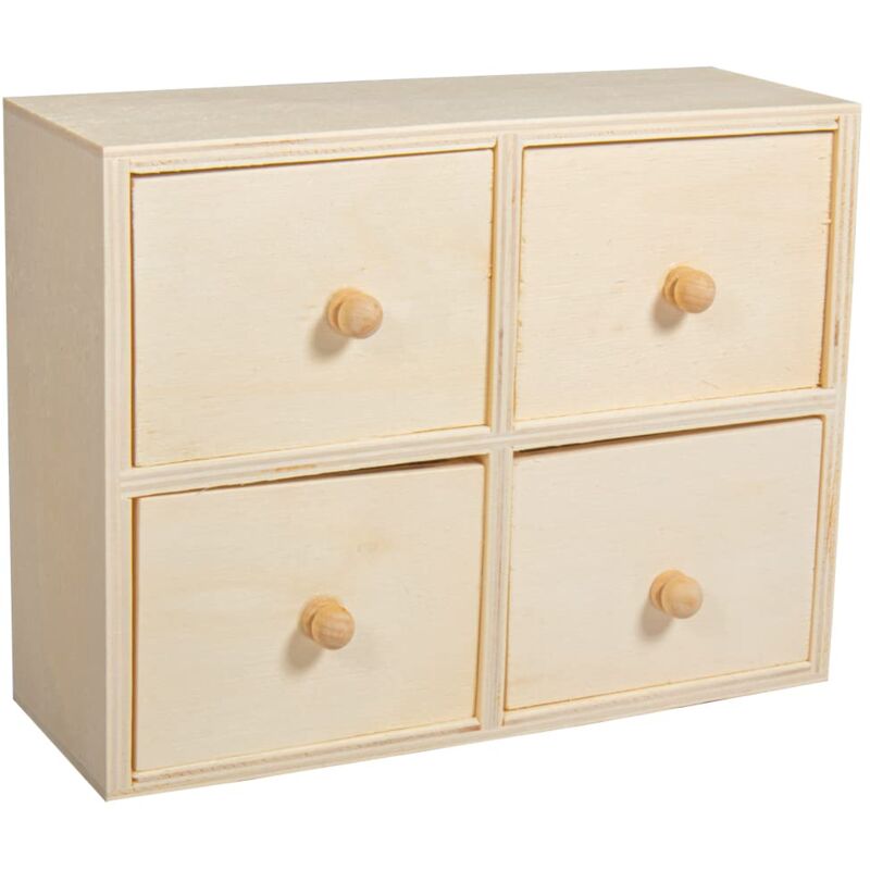 foto del prodotto 62380000 cassettiera in legno fsc mix credit, 15 x 20 x 7 cm, 4 cassetti, marrone rayher
